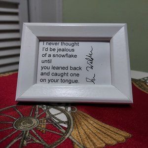 Valentine's Poem: Jealous  of a snowflake